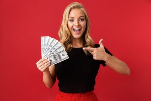 Woman with cash
