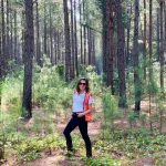 Woman standing on land