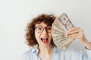 Woman with cash