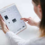 woman on an ipad