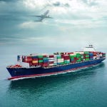 Ship with containers